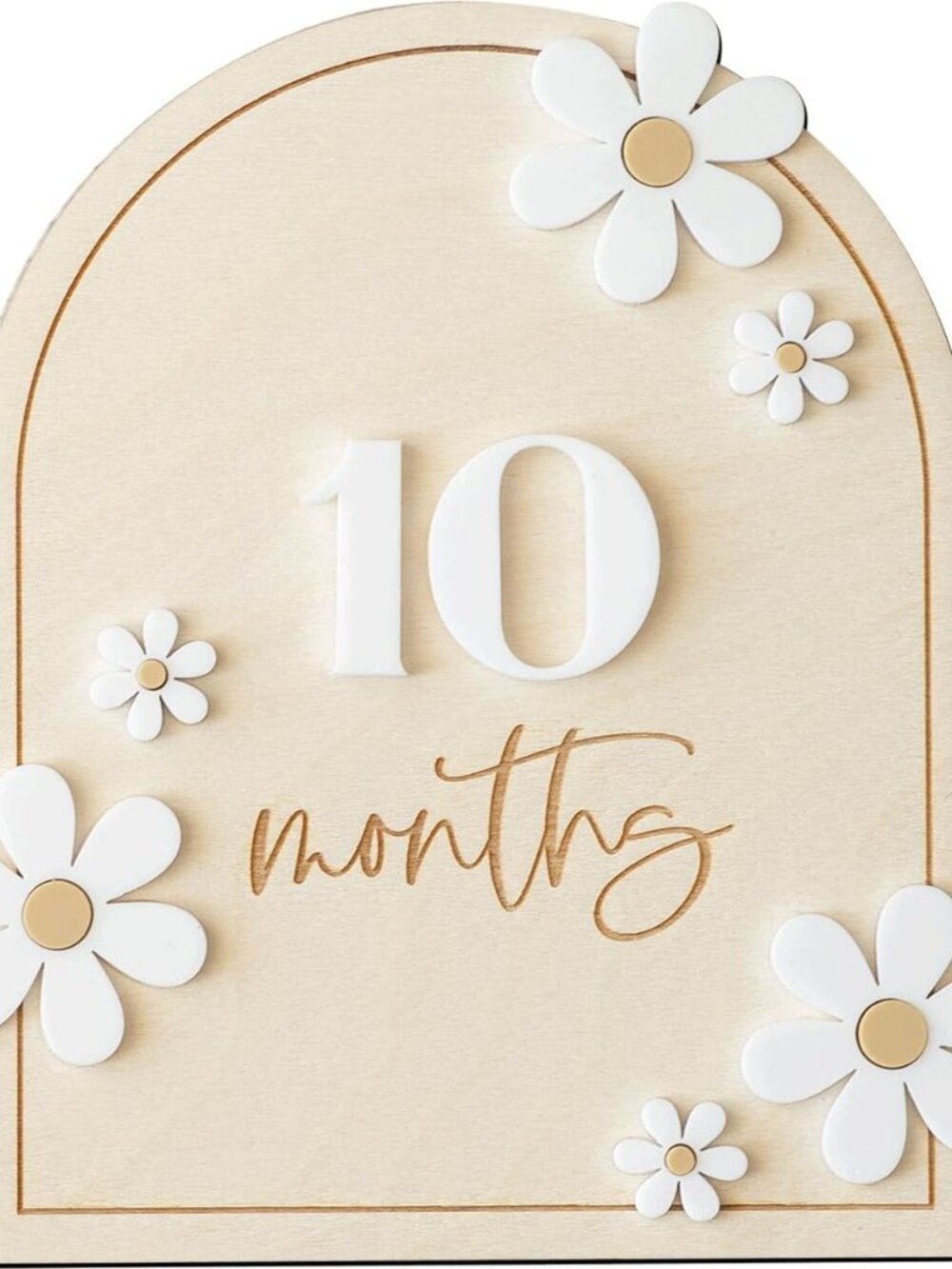 Daisy 3D Baby Monthly Milestone Wooden Signs